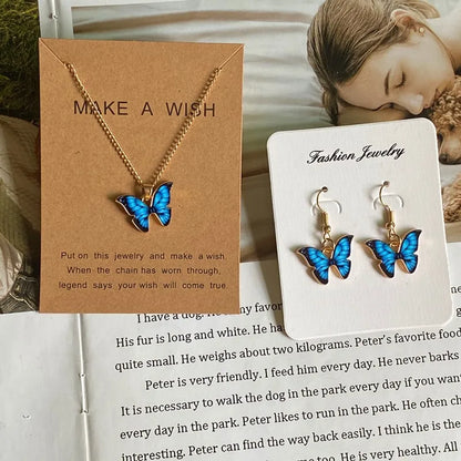 Butterfly Necklace & Earrings