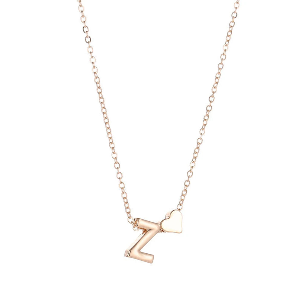 Tiny Heart Initial Necklace