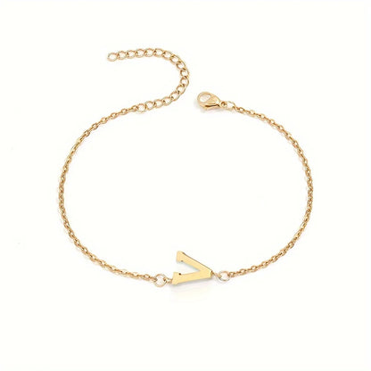 Single Letter Bracelet Gold