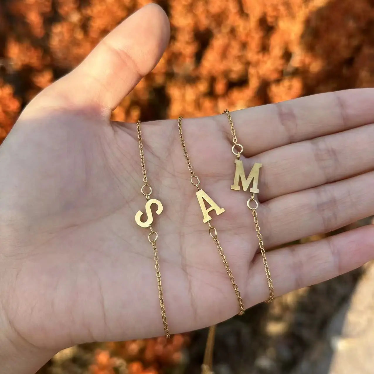 Single Letter Bracelet Gold