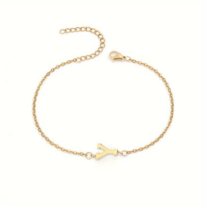 Single Letter Bracelet Gold