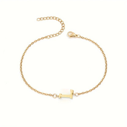 Single Letter Bracelet Gold