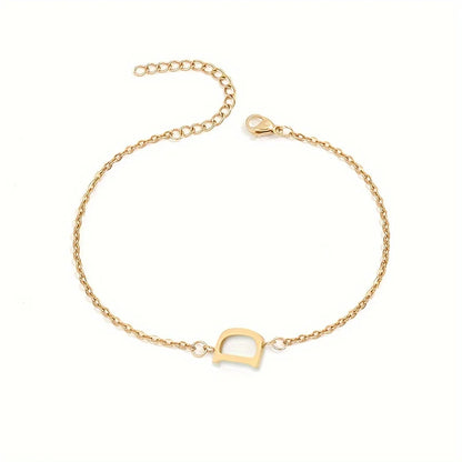 Single Letter Bracelet Gold