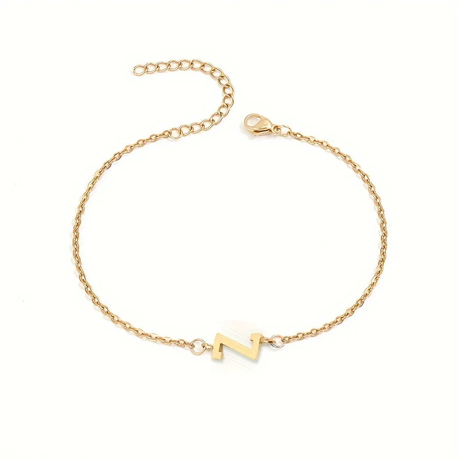 Single Letter Bracelet Gold