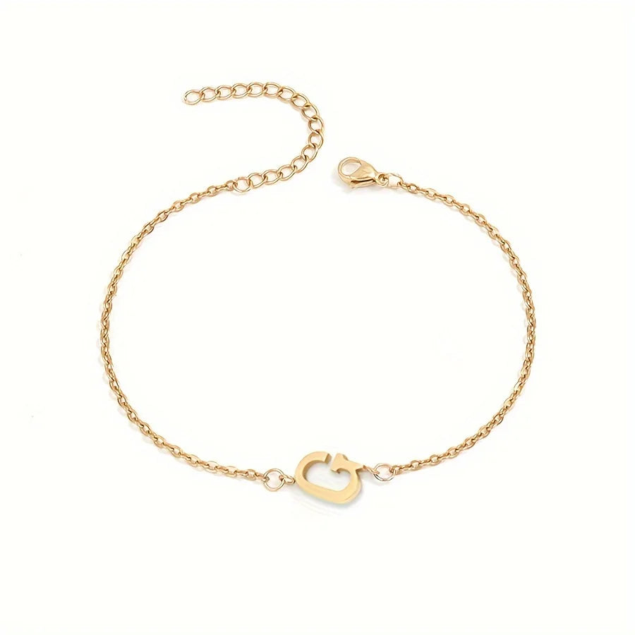 Single Letter Bracelet Gold