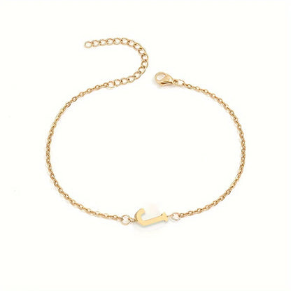 Single Letter Bracelet Gold