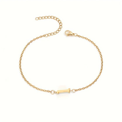 Single Letter Bracelet Gold