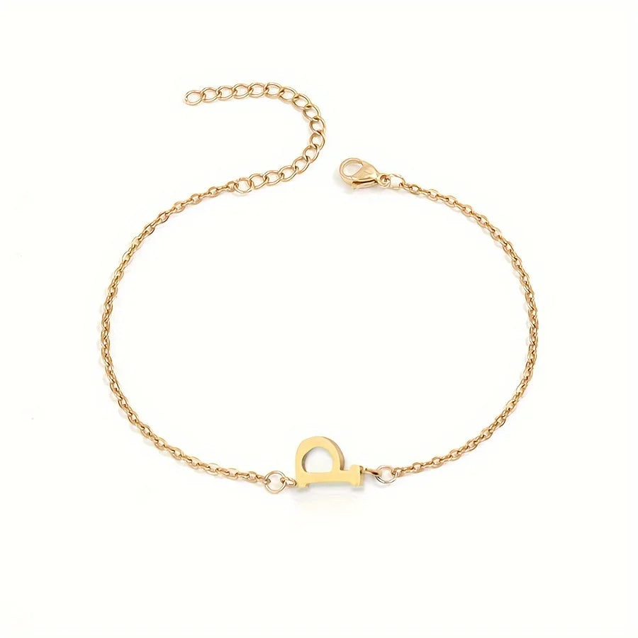 Single Letter Bracelet Gold